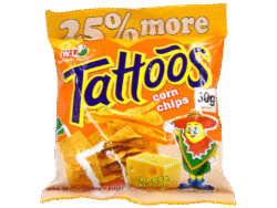 WL TATTOOS CORN CHIPS SWEET CORN FLAVOR 30G