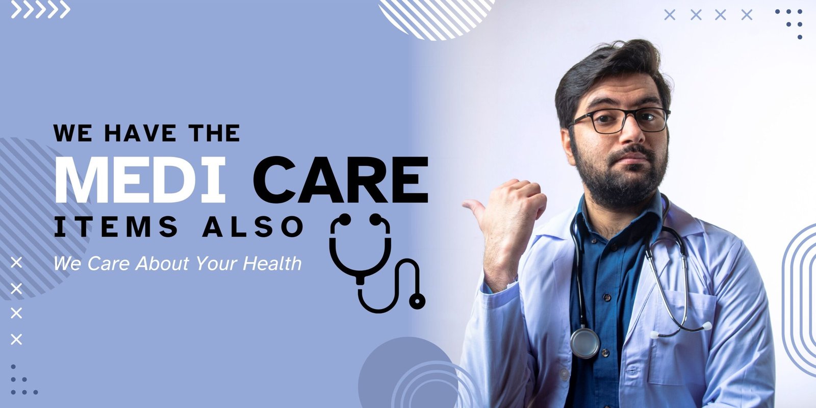 purple and white Line Modern Medical Care Banner landscape