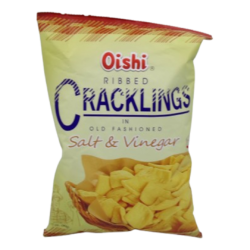 OISHI RIBBED CRACKLINGS SALT&VINEGAR 90GR