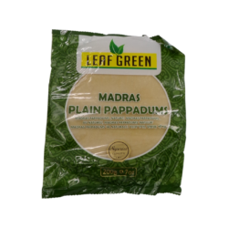 LEAF GREEN MADRAS PLAIN PAPPADOMS 200G