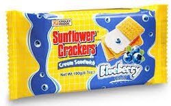 SUNFLOWER CRACKERS CREAM SANDWICH BLUEBERRY 190G