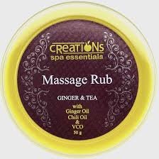 CREATIONS SPA ESSENTIALS MASSAGE RUB GINGER & TEA 50G