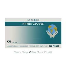 H&B GLOBAL NITRILE GLOVES 100 PIECES