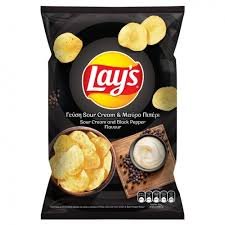 LAY'S SOUR CREAM & ΜΑΥΡΟ ΠΙΠΕΡΙ 105GR