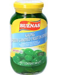 BUENAS KAONG GREEN CANDIED FRUIT IN SYRUP 340GR