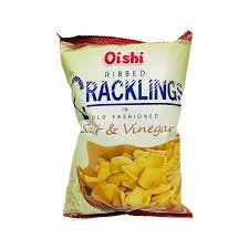 OISHI RIBBED CRACKLINGS SALT&VINEGAR 50GR