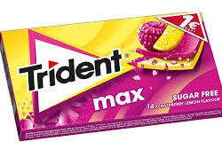 TRIDENT MAX SUGAR FREE 14X RASBERRY LEMON FLAVOUR 27GR