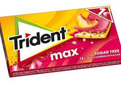 TRIDENT MAX SUGAR FREE 14X PEACH WATERMELON FLAVOUR 27GR