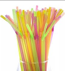 FLEXIBLE PLASTIC COLOR STRAWS 100PCS