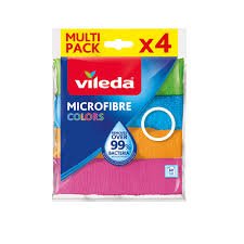 VILEDA MICROFIBRE COLORS MULTI PACK X4