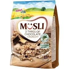 MUSLI 3 TYPES OF CHOCOLATE CRUNCHY 375GR
