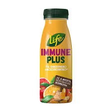 LIFE IMMUNE PLUS 4 ΦΡΟΥΤΑ ΠΟΡΤΟΚΑΛΙ ΚΑΙ ΚΟΥΡΚΟΥΜΑ 250ML