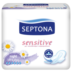 Septona Sensitive Night Ultra Plus Sanitary Napkins 8pcs