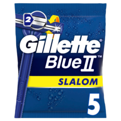 Gillette Blue II Slalom Men's Disposable Razors, 5pcs